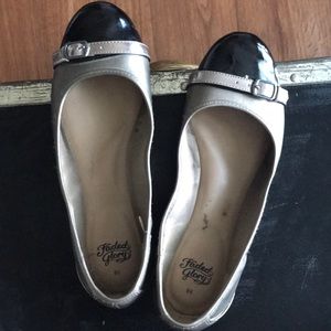 Silver and Black Flats